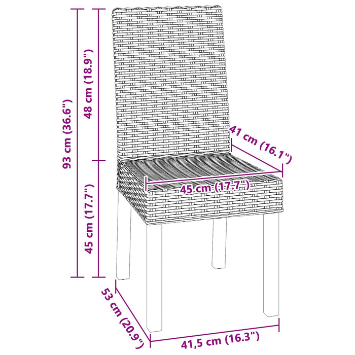 Scaun de sufragerie 2 pcs Negru spălat 45 x 54 x 93 cm - WALTI WALTI