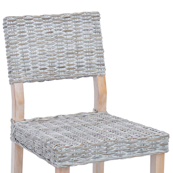 Scaun de sufragerie 2 pcs Alb spălat 46 x 55 x 84 cm Ratan Kubu - WALTI WALTI