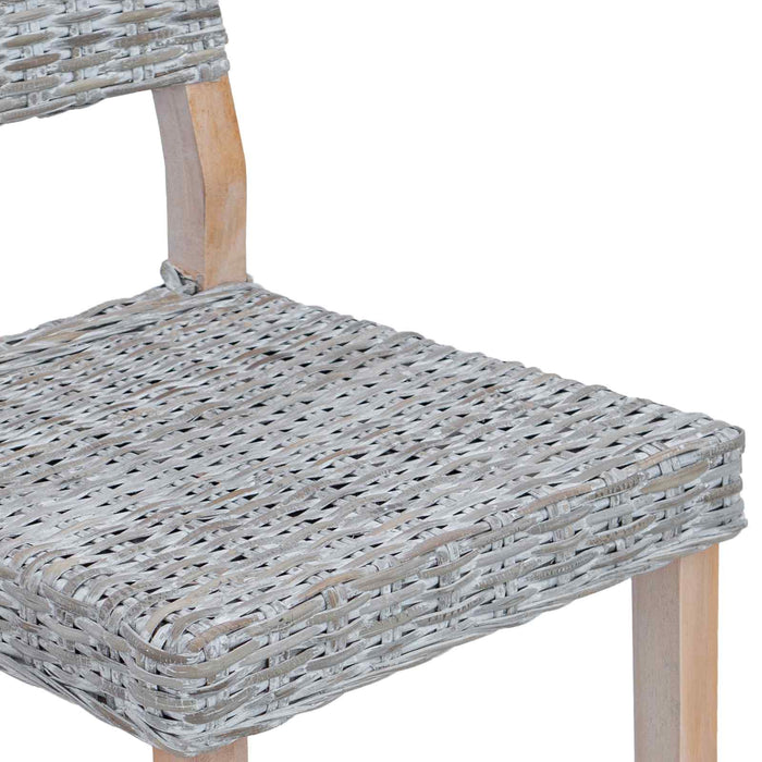 Scaun de sufragerie 2 pcs Alb spălat 46 x 55 x 84 cm Ratan Kubu - WALTI WALTI
