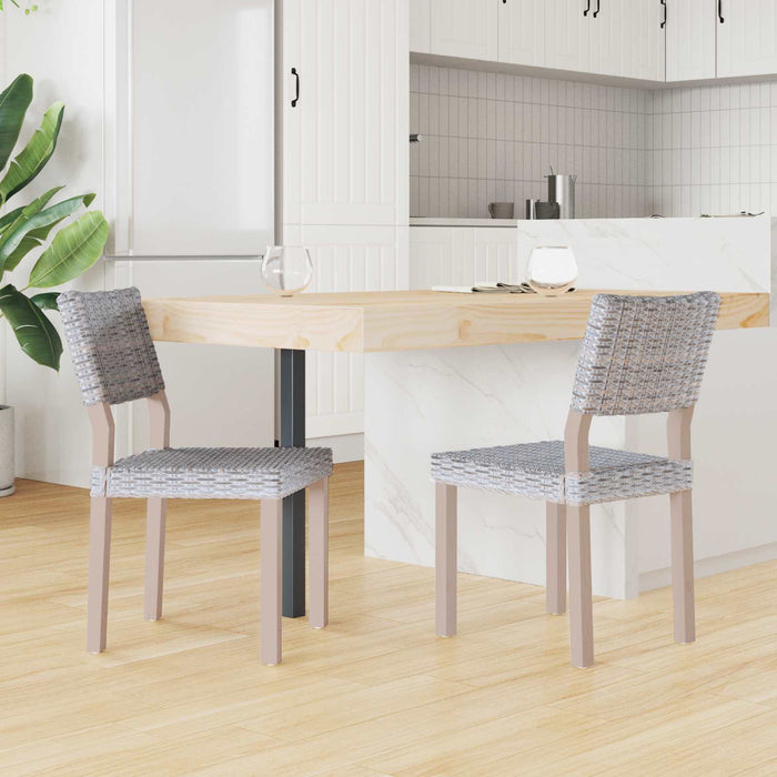 Scaun de sufragerie 2 pcs Alb spălat 46 x 55 x 84 cm Ratan Kubu - WALTI WALTI