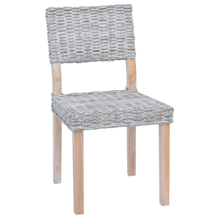 Scaun de sufragerie 2 pcs Alb spălat 46 x 55 x 84 cm Ratan Kubu - WALTI WALTI