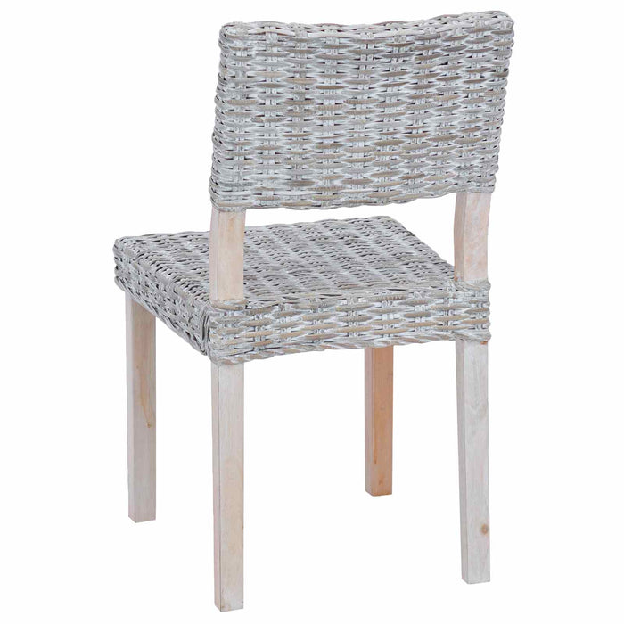 Scaun de sufragerie 2 pcs Alb spălat 46 x 55 x 84 cm Ratan Kubu - WALTI WALTI