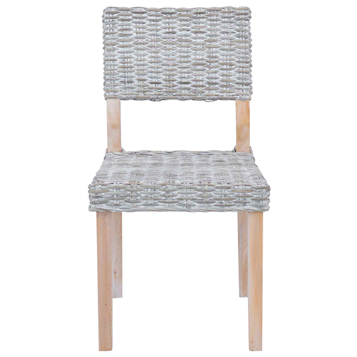 Scaun de sufragerie 2 pcs Alb spălat 46 x 55 x 84 cm Ratan Kubu - WALTI WALTI