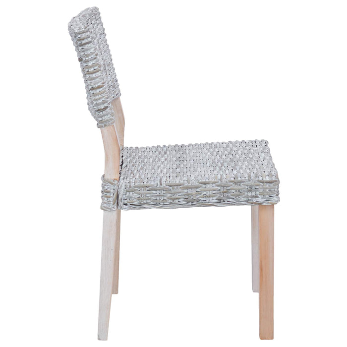 Scaun de sufragerie 2 pcs Alb spălat 46 x 55 x 84 cm Ratan Kubu - WALTI WALTI