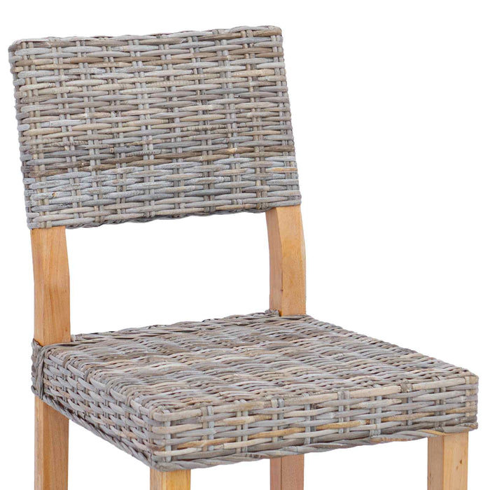 Scaun de sufragerie 2 pcs Gri Kubu 46 x 55 x 84 cm Ratan Kubu - WALTI WALTI