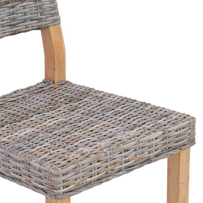 Scaun de sufragerie 2 pcs Gri Kubu 46 x 55 x 84 cm Ratan Kubu - WALTI WALTI