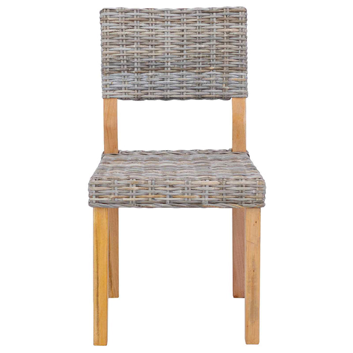 Scaun de sufragerie 2 pcs Gri Kubu 46 x 55 x 84 cm Ratan Kubu - WALTI WALTI