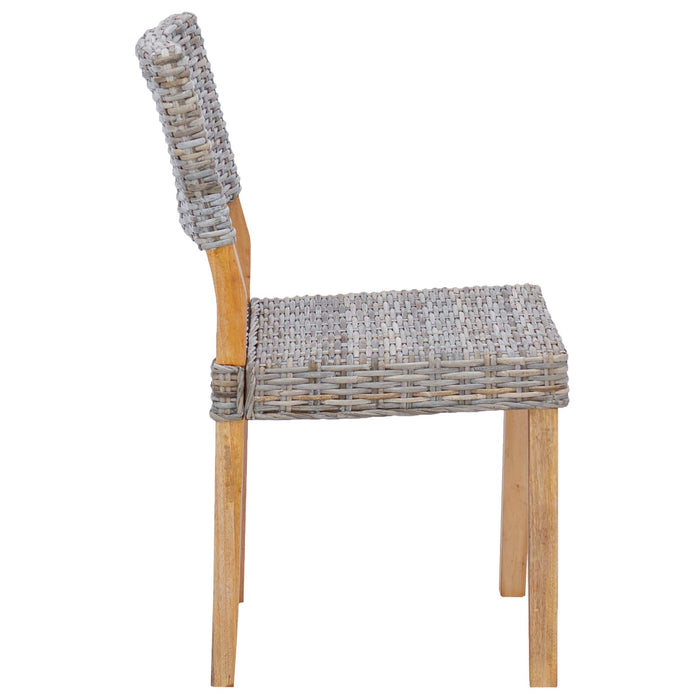 Scaun de sufragerie 2 pcs Gri Kubu 46 x 55 x 84 cm Ratan Kubu - WALTI WALTI