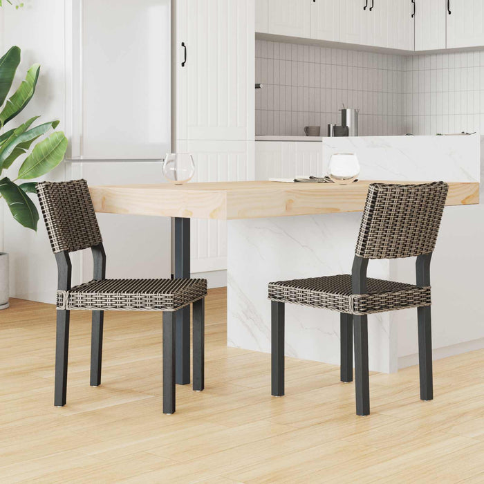 Scaun de sufragerie 2 pcs Negru spălat 46 x 55 x 84 cm - WALTI WALTI