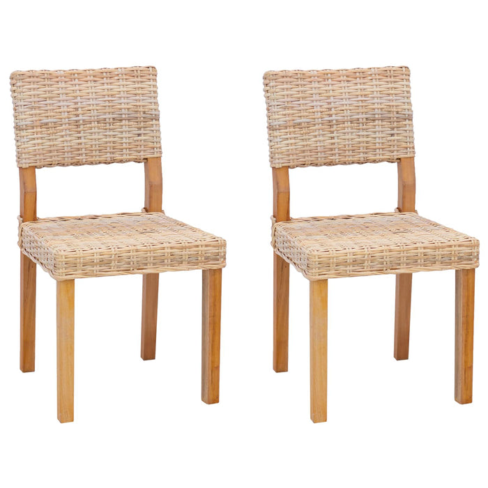 Scaun de sufragerie 2 pcs natural 46 x 55 x 84 cm Ratan Kubu - WALTI WALTI