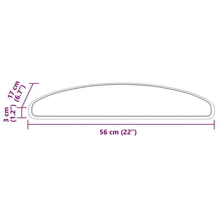 Mochete autocolante pentru scară 15 pcs Gri 56 x 17 x 3 cm WALTI