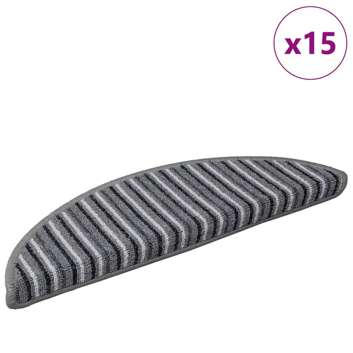 Mochete autocolante pentru scară 15 pcs Gri 56 x 17 x 3 cm WALTI