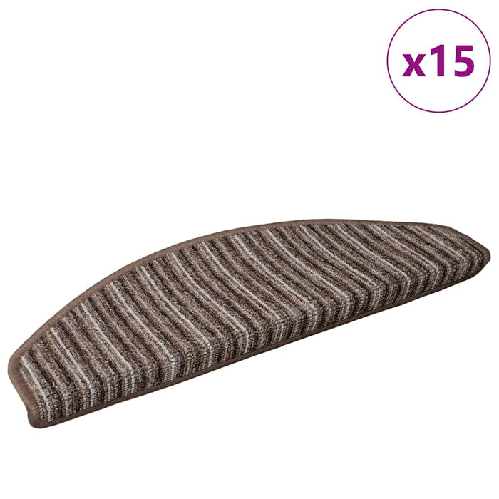 Mochete autocolante pentru scară 15 pcs Maro 65 x 21 x 4 cm WALTI