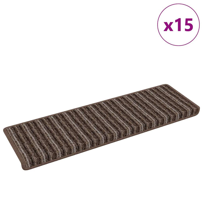 Mochete autocolante pentru scară 15 pcs Maro 65 x 21 x 4 cm WALTI