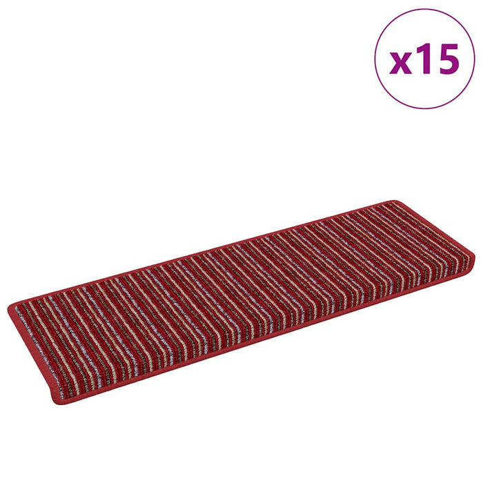 Mochete autocolante pentru scară 15 pcs Roșu 65 x 21 x 4 cm WALTI