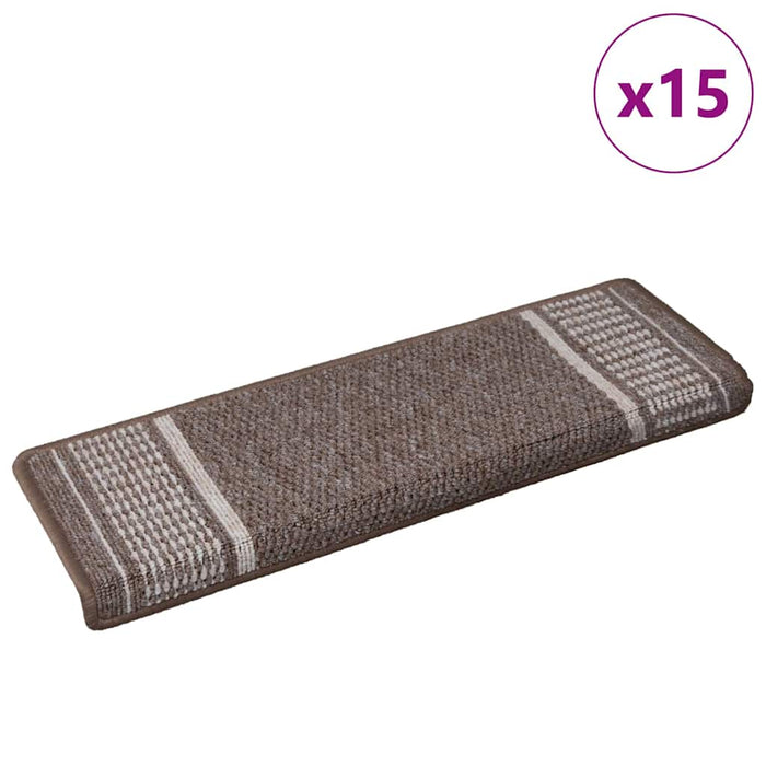 Mochete autocolante pentru scară 15 pcs Maro 65 x 21 x 4 cm WALTI