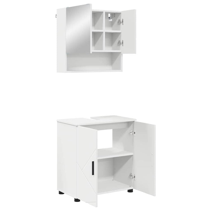 Set de mobilier pentru baie Pe perete 2 pcs Alb 61 x 35 x 64 cm - WALTI WALTI