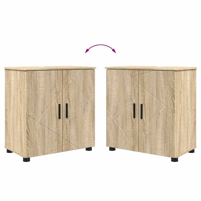 Set de mobilier pentru baie Pe perete 2 pcs Stejar Sonoma WALTI