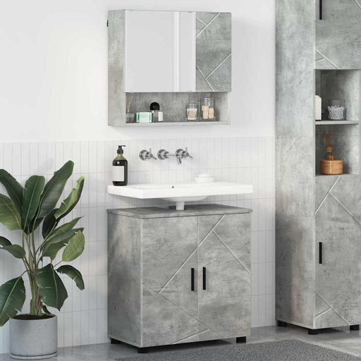Set de mobilier pentru baie 2 pcs Gri beton 61 x 35 x 64 cm - WALTI WALTI