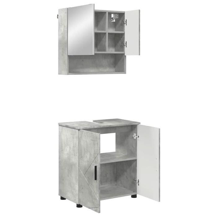 Set de mobilier pentru baie 2 pcs Gri beton 61 x 35 x 64 cm - WALTI WALTI