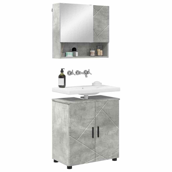 Set de mobilier pentru baie 2 pcs Gri beton 61 x 35 x 64 cm - WALTI WALTI