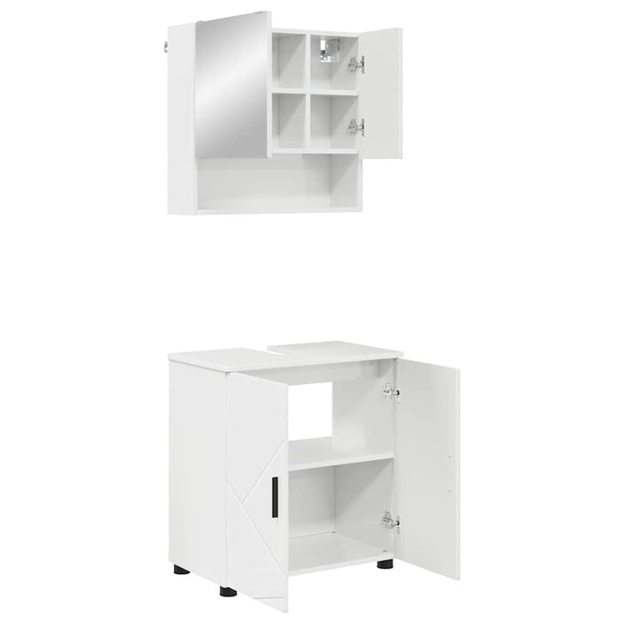Set de mobilier pentru baie Pe perete 2 pcs Alb foarte lucios - WALTI WALTI