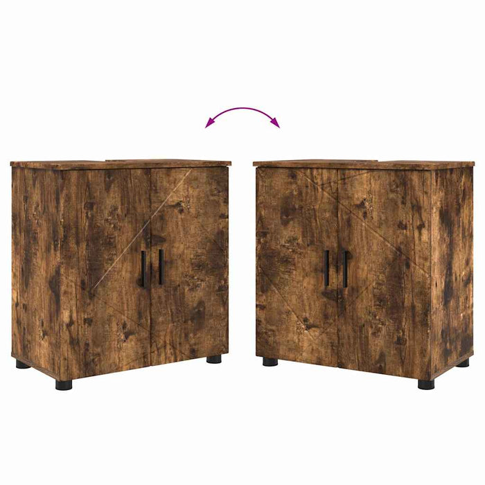 Set de mobilier pentru baie 2 buc. Stejar fumuriu - WALTI WALTI