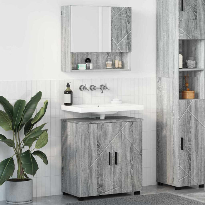 Set de mobilier pentru baie 2 buc. Gri Sonoma 61 x 35 x 64 cm WALTI