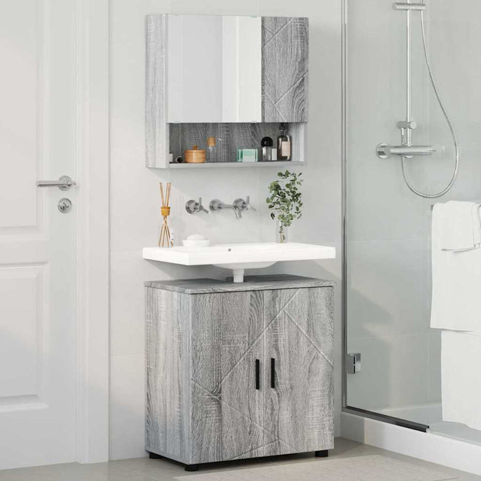 Set de mobilier pentru baie 2 buc. Gri Sonoma 61 x 35 x 64 cm WALTI