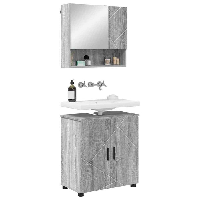 Set de mobilier pentru baie 2 buc. Gri Sonoma 61 x 35 x 64 cm WALTI