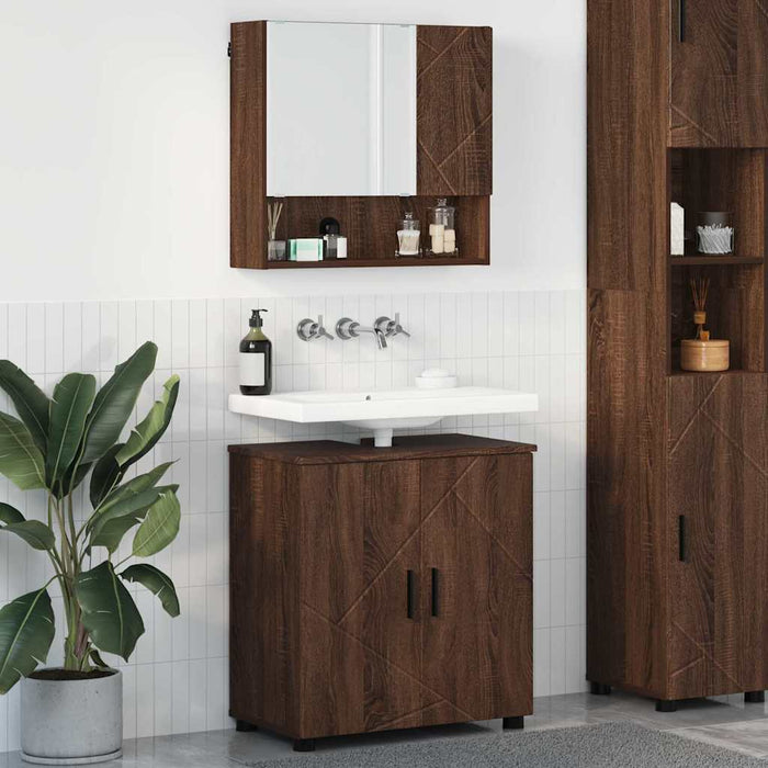 Set de mobilier pentru baie 2 pcs Stejar brun 61 x 35 x 64 cm - WALTI WALTI