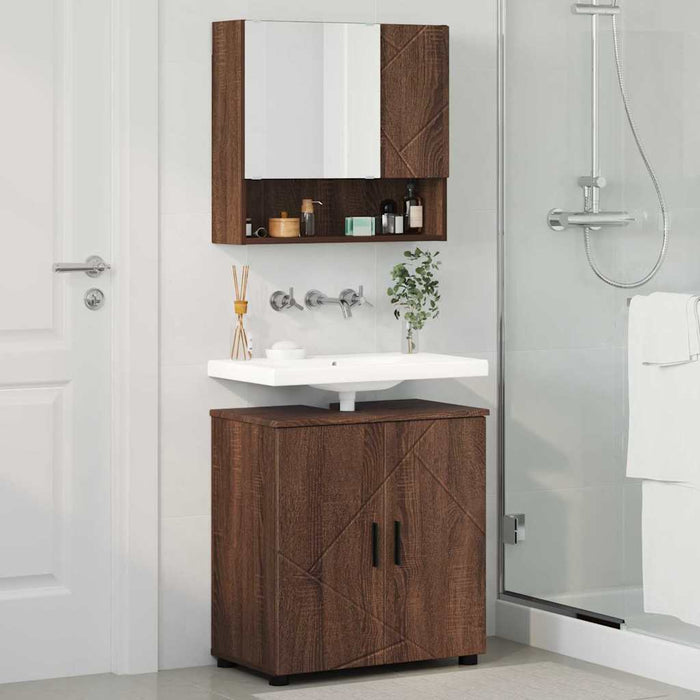 Set de mobilier pentru baie 2 pcs Stejar brun 61 x 35 x 64 cm - WALTI WALTI