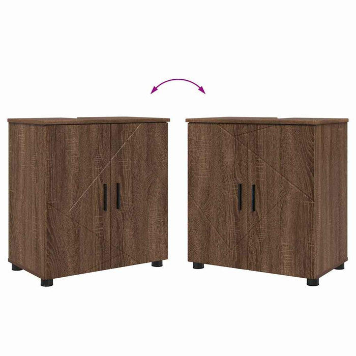 Set de mobilier pentru baie 2 pcs Stejar brun 61 x 35 x 64 cm - WALTI WALTI