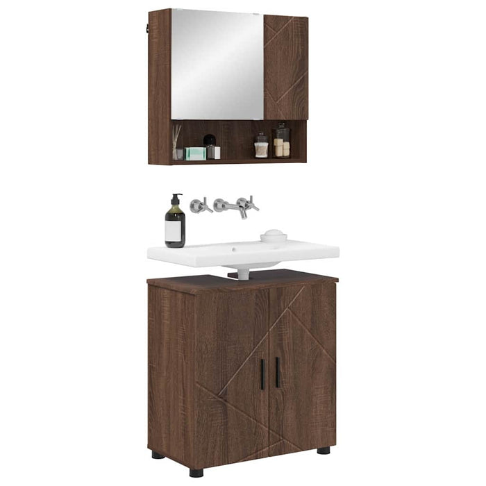 Set de mobilier pentru baie 2 pcs Stejar brun 61 x 35 x 64 cm - WALTI WALTI