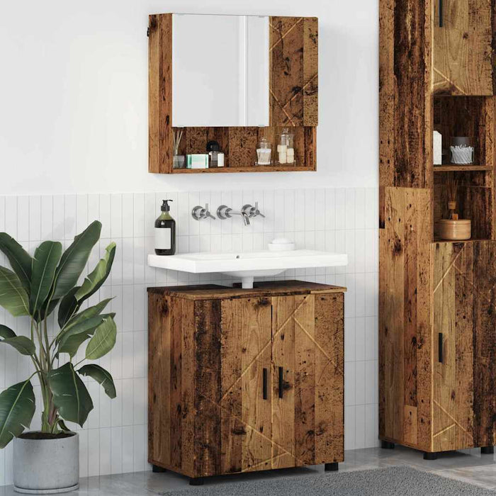 Set de mobilier pentru baie 2 buc. Lemn Vechi 61 x 35 x 64 cm WALTI