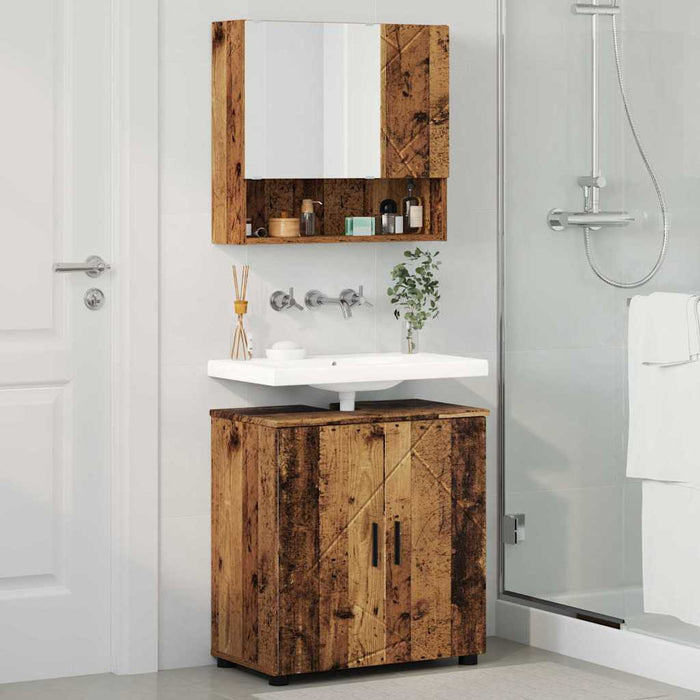 Set de mobilier pentru baie 2 buc. Lemn Vechi 61 x 35 x 64 cm WALTI