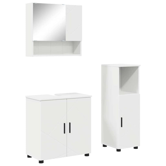 Set de mobilier pentru baie Pe perete 3 pcs Alb 61 x 35 x 64 cm - WALTI WALTI