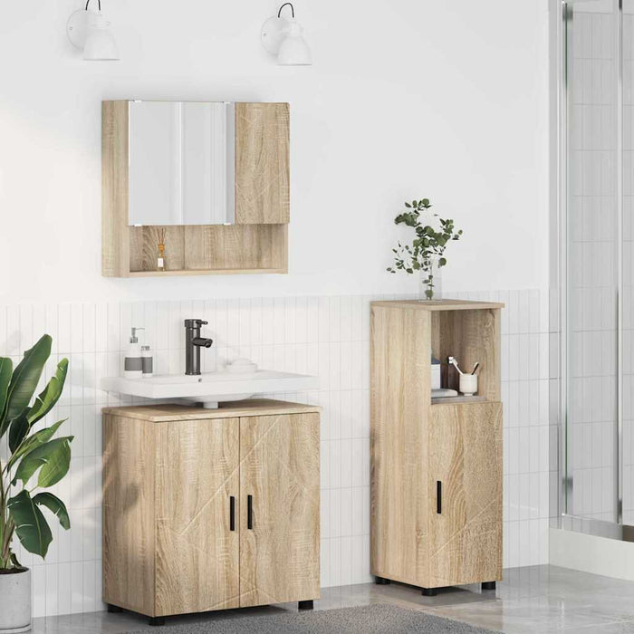 Set de mobilier pentru baie Pe perete 3 pcs Stejar Sonoma WALTI