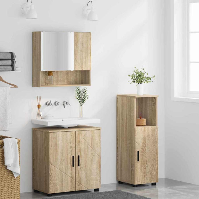 Set de mobilier pentru baie Pe perete 3 pcs Stejar Sonoma WALTI