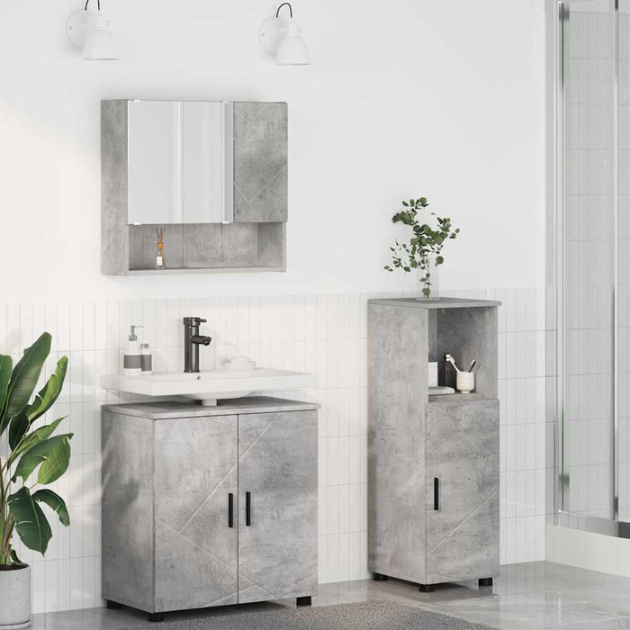 Set de mobilier pentru baie 3 pcs Gri beton 61 x 35 x 64 cm - WALTI WALTI