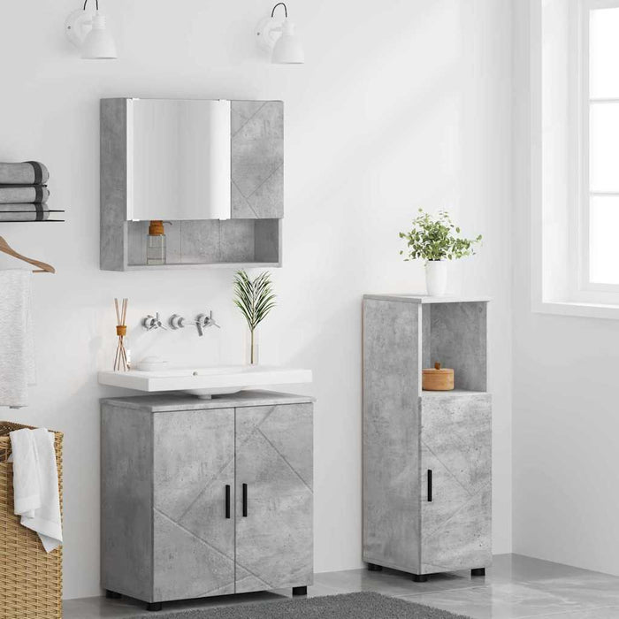 Set de mobilier pentru baie 3 pcs Gri beton 61 x 35 x 64 cm - WALTI WALTI