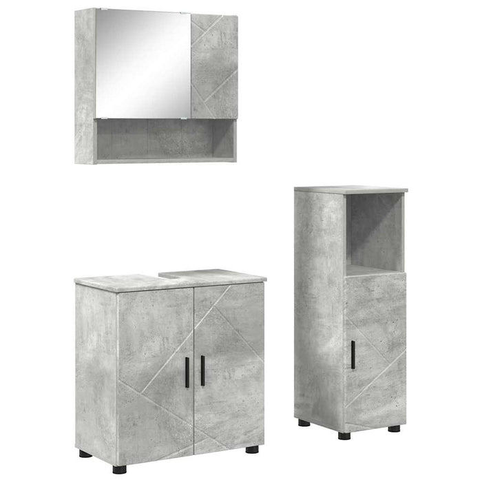 Set de mobilier pentru baie 3 pcs Gri beton 61 x 35 x 64 cm - WALTI WALTI