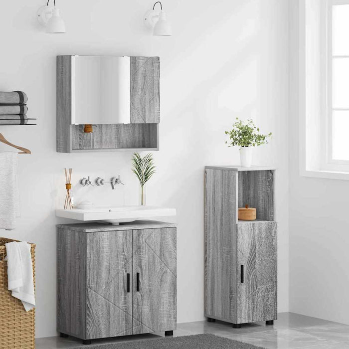 Set de mobilier pentru baie 3 buc. Gri Sonoma 61 x 35 x 64 cm WALTI