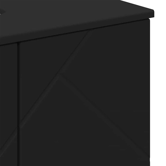 Set de mobilier pentru baie 3 pcs Negru Lemn compozit & Metal WALTI