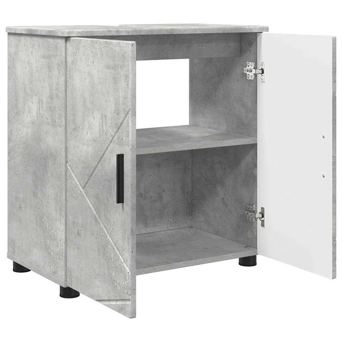 Set de mobilier pentru baie cu sertar 3 pcs Gri din beton - WALTI WALTI