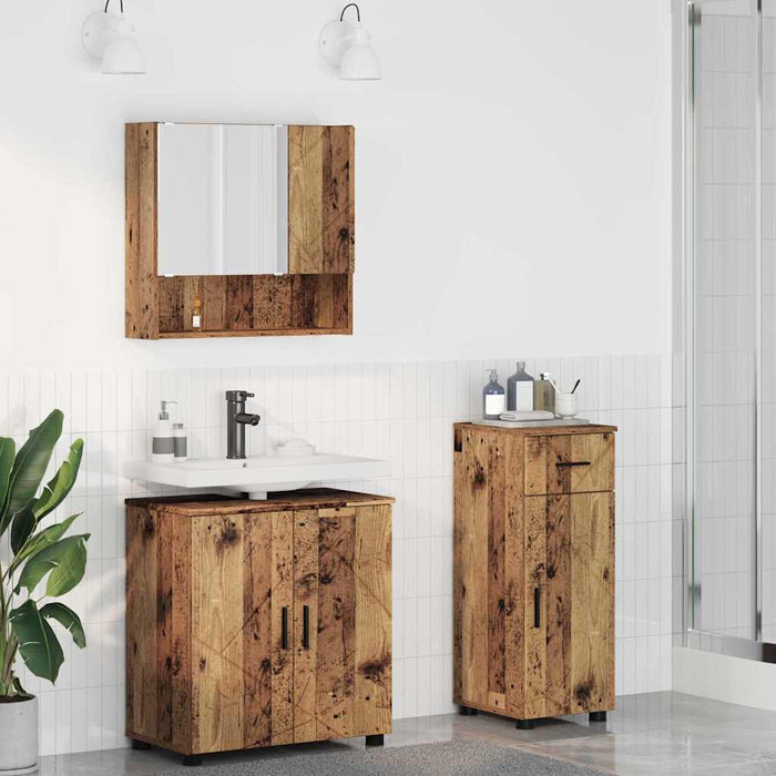 Set de mobilier pentru baie 3 buc. Lemn Vechi 61 x 35 x 64 cm WALTI
