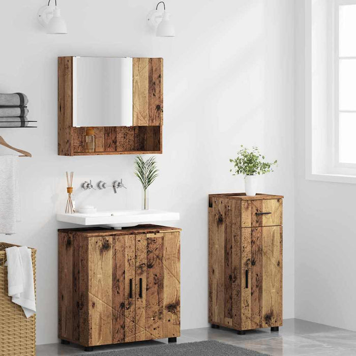 Set de mobilier pentru baie 3 buc. Lemn Vechi 61 x 35 x 64 cm WALTI
