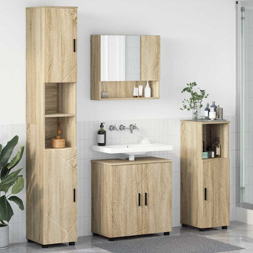 Set de mobilier pentru baie Pe perete 4 pcs Stejar Sonoma - WALTI WALTI