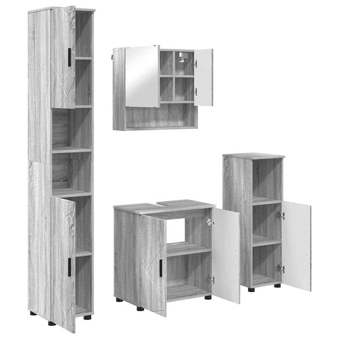Set de mobilier pentru baie 4 buc. Gri Sonoma 61 x 35 x 64 cm WALTI