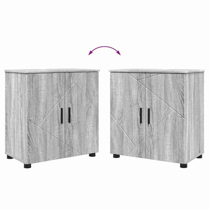 Set de mobilier pentru baie 4 buc. Gri Sonoma 61 x 35 x 64 cm WALTI